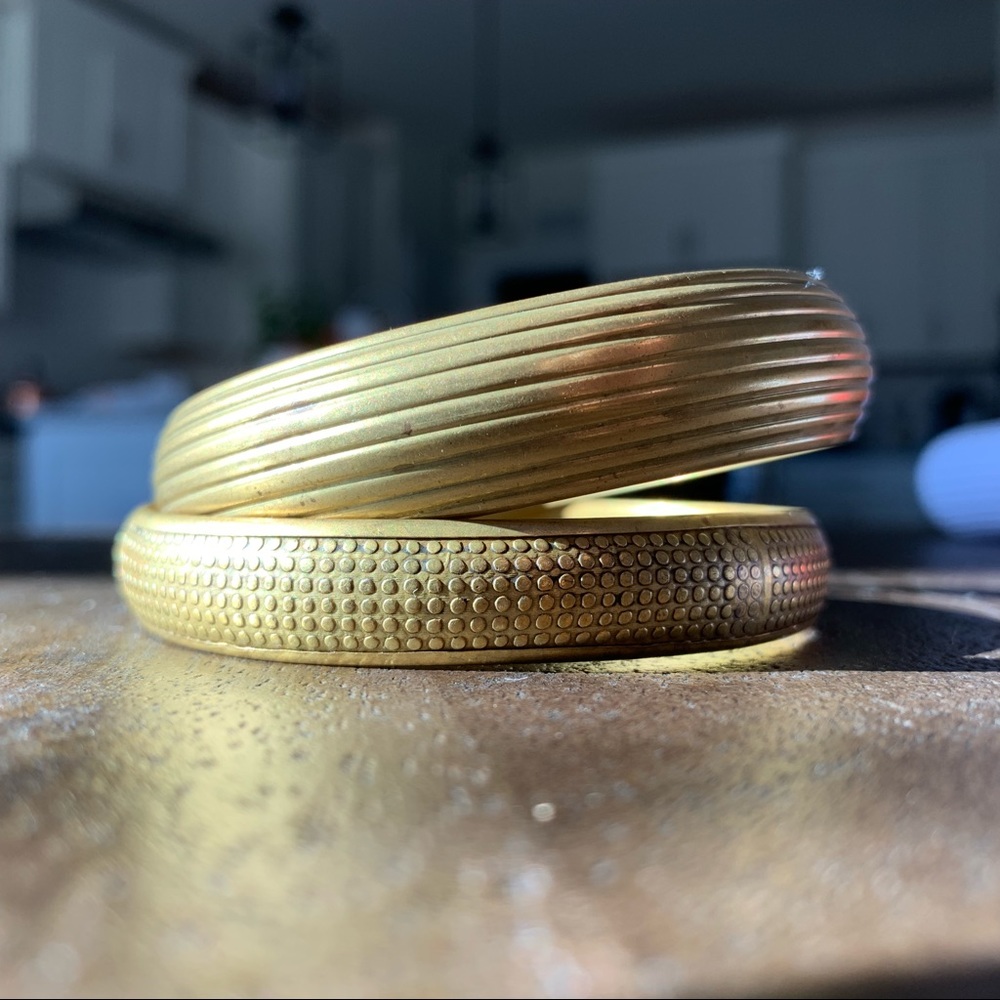 VINTAGE Gold Bangles Set of Two